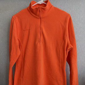 ❄️️ Mammut Snow Mid-Layer 1/2-Zip Pullover in Orange, Size Large (Runs Small)